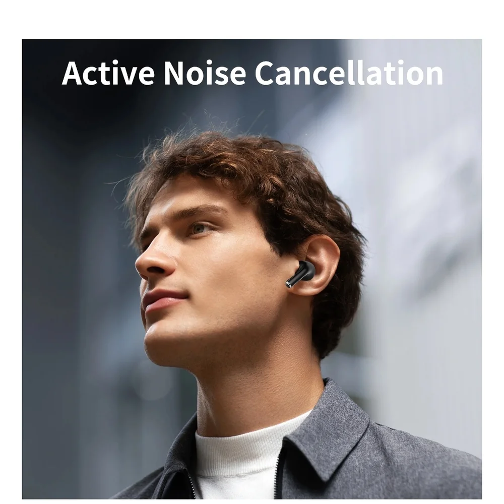 Smart Screen Black Wireless Earbuds with Charging Case